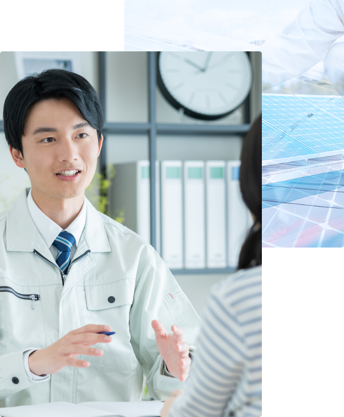 現地調査を行うスタッフ
